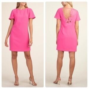 NWT Trina Turk Catch Bubblegum Pink Embroidered Back Dress 2 AE30